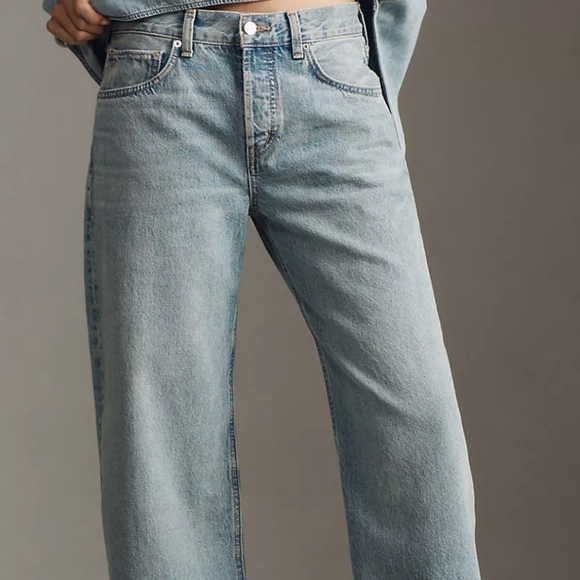 Anthropology Etica Stanton Wide leg/cuff cotton Denim relaxed fit Jeans 31 - Picture 3 of 11